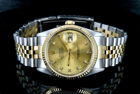 Rolex Datejust ref:16233 champagne factory diamond dial 1990.